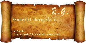 Rumbold Gorgiás névjegykártya